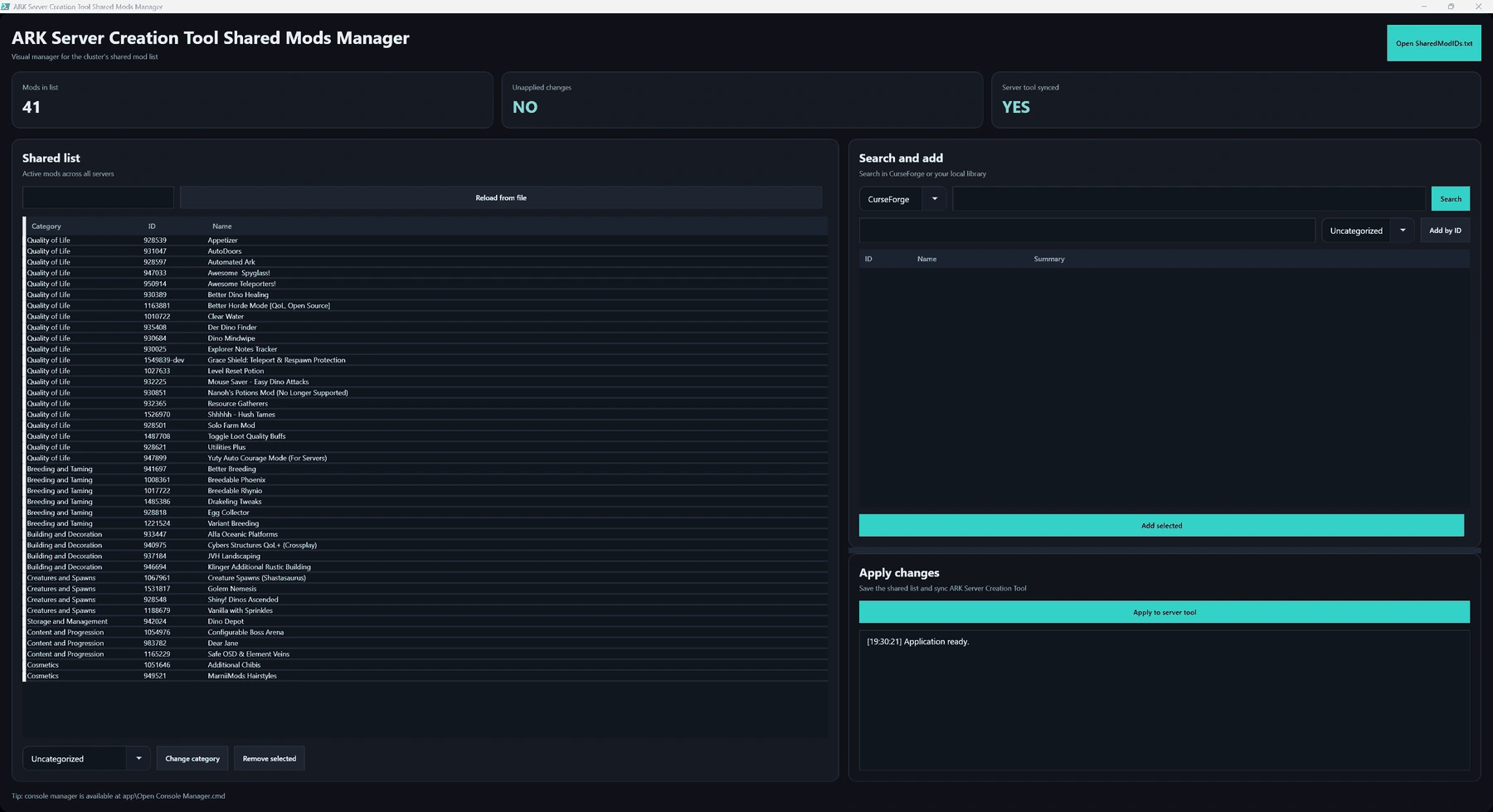 ARK Shared Mods Manager - Server Tool